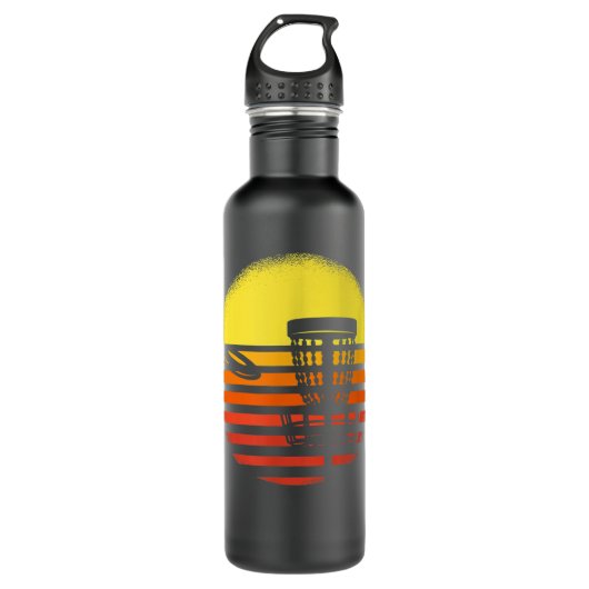 Disc Golf Retro Frisbee Golfer Dissport Retro Waterfles (Voorkant)