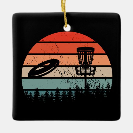 Disc Golf Retro Keramisch Ornament (Voorkant)
