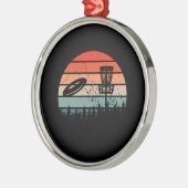 Disc Golf Retro Metalen Ornament (Links)