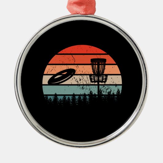 Disc Golf Retro Metalen Ornament (Voorkant)
