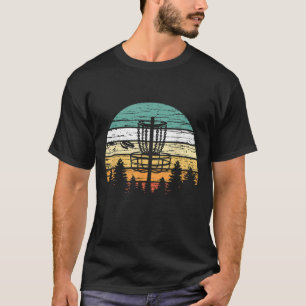 Disc Golf Retro Sunset Frisbee Golf T-shirt