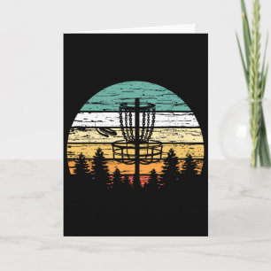 Disc Golf Retro T-shirt, Zonsondergang Vintage Fri Kaart