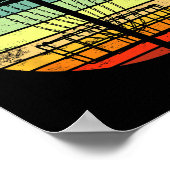 Disc Golf Retro Zonsondergang Vintage Frisbee Golf Poster (Hoek)