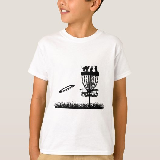 Disc Golf Schets Met Katten - Disc Golfer Grappige T-shirt (Voorkant)