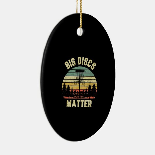 Disc Golf Shirt Funny Big Disks Matter Retro Disk Keramisch Ornament (Rechts)