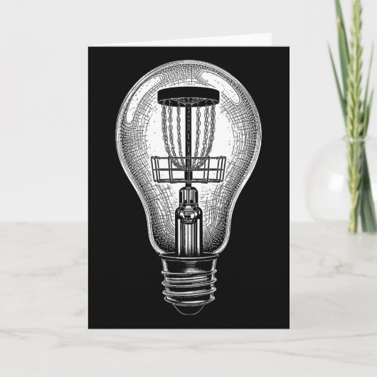 Disc Golf Speler Licht Bulb Sket Goed Idee Golfer  Kaart (Voorkant)