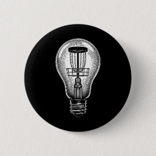 Disc Golf Speler Licht Bulb Sket Goed Idee Golfer  Ronde Button 5,7 Cm