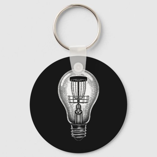 Disc Golf Speler Licht Bulb Sket Goed Idee Golfer Sleutelhanger (Voorkant)