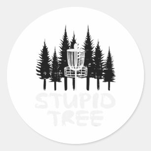 Disc Golf Stupid Tree Funny Frisbee Golfer Frolf M Ronde Sticker