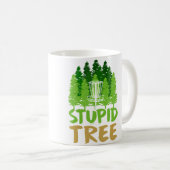 Disc Golf Stupid Trees Retro Frisbee Funny Sports Koffiemok (Voorkant rechts)