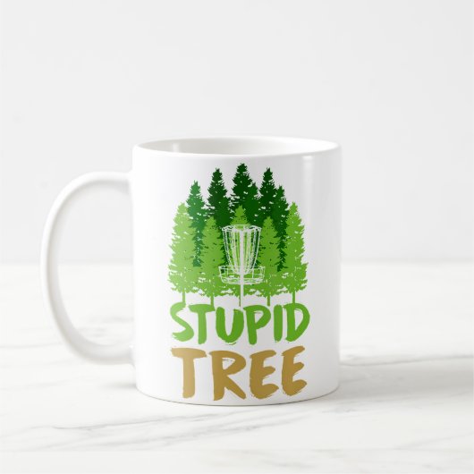 Disc Golf Stupid Trees Retro Frisbee Funny Sports Koffiemok (Links)