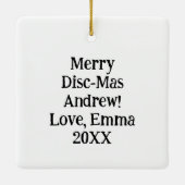 Disc Golf Sunset en Bomen Merry Disk-Mas Keramisch Ornament (Achterkant)