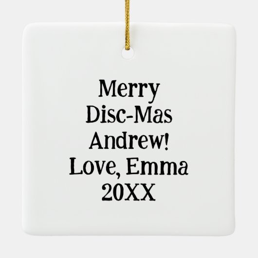 Disc Golf Sunset en Bomen Merry Disk-Mas Keramisch Ornament (Achterkant)