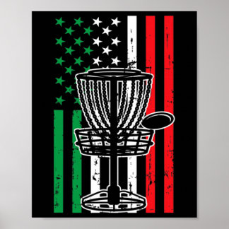 Disc Golf T Italië Vlag Usa Vlag Disc Golfer Disc  Poster