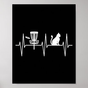 Disc Golf T-shirt Funny Kat Liefhebber Hartslag Di Poster