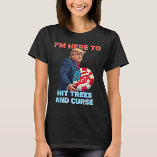 Disc Golf T-shirt Grappig Bomen Raken en Vervloeke
