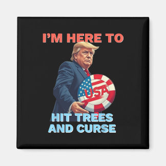 Disc Golf T-shirt Grappig Bomen Raken en Vervloeke Magneet