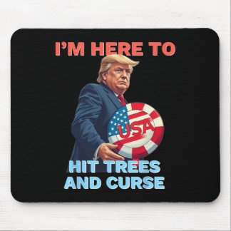 Disc Golf T-shirt Grappig Bomen Raken en Vervloeke Muismat