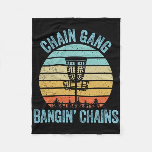 Disc Golf T-shirt Grappige Ketting Retro Disc Golf Fleece Deken (Voorkant)