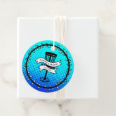 Disc Golf thema | Blue Pop Art Bedankjes Labels (In situ)