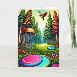 Disc Golf Thema Gelukkige Vaderdag Kaart