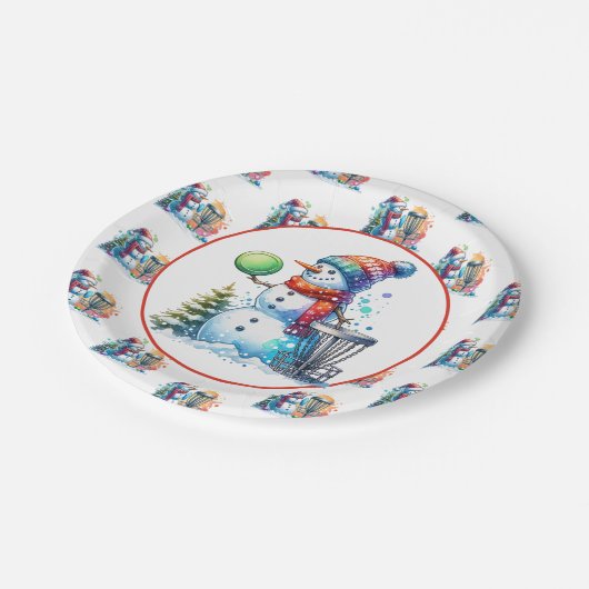 Disc Golf thema Kerstfeest Papieren Bordje (Gekanteld)