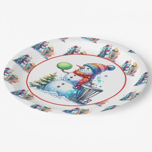 Disc Golf thema Kerstfeest Papieren Bordje (Gekanteld)