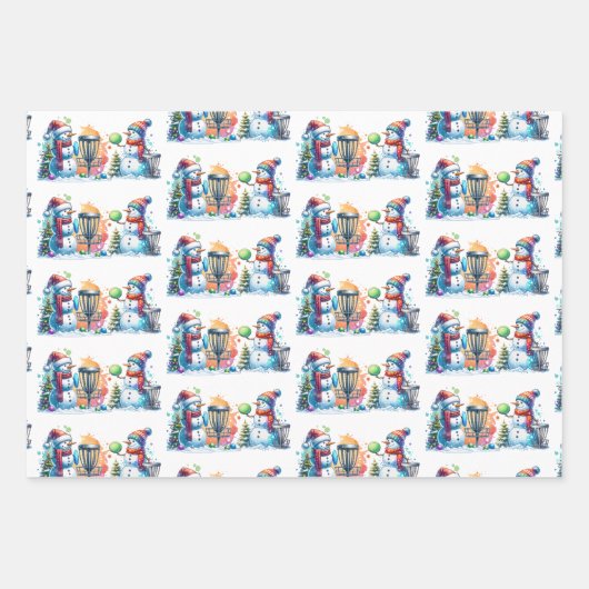 Disc Golf thema Kerstmis Inpakpapier Vel (Voorkant 3)