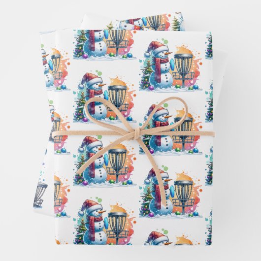 Disc Golf thema Kerstmis Inpakpapier Vel (In situ)