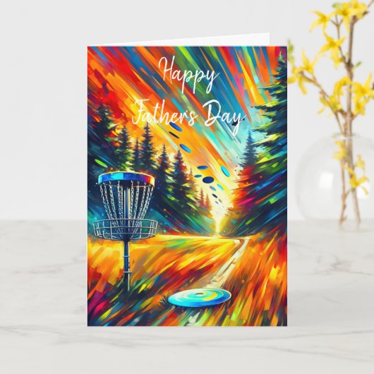 Disc Golf thema Vaderdag Kaart (Gele Bloem)