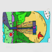 Disc Golf thema verjaardag Golfhanddoek (Horizontaal)