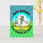 Disc Golf thema verjaardag voor hem Kaart (Gele Bloem)