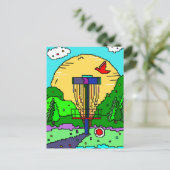 Disc Golf Theme Contact houden Briefkaart (Staand voorkant)