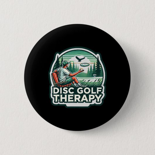 Disc Golf Therapie - Ontspan En Speel Ronde Button 5,7 Cm (Voorkant)