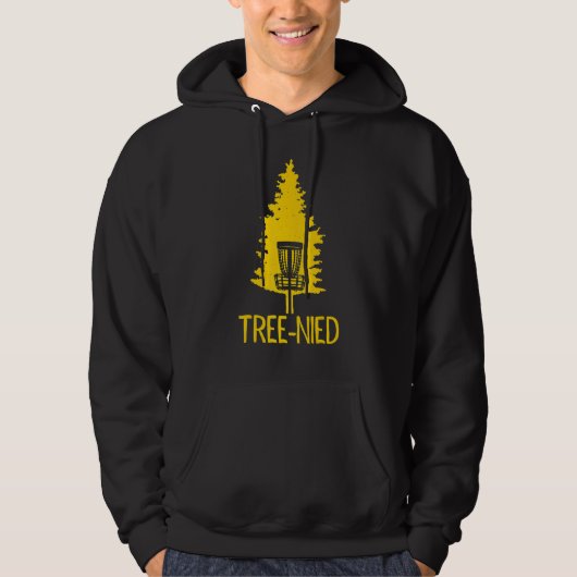 Disc Golf Tree-Nied Funny Hit Trees Retro Disc Gol Hoodie (Voorkant)