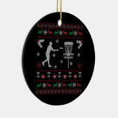 Disc Golf Ugly KerstSweater Gift for Disk Keramisch Ornament (Rechts)