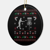 Disc Golf Ugly KerstSweater Gift for Disk Keramisch Ornament (Links)