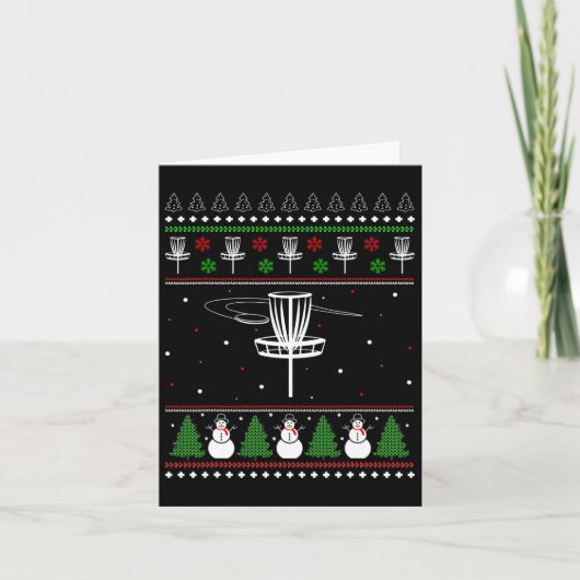 Disc Golf Ugly kerstSweater Pajama cadeautjes voor Kaart (Voorkant)