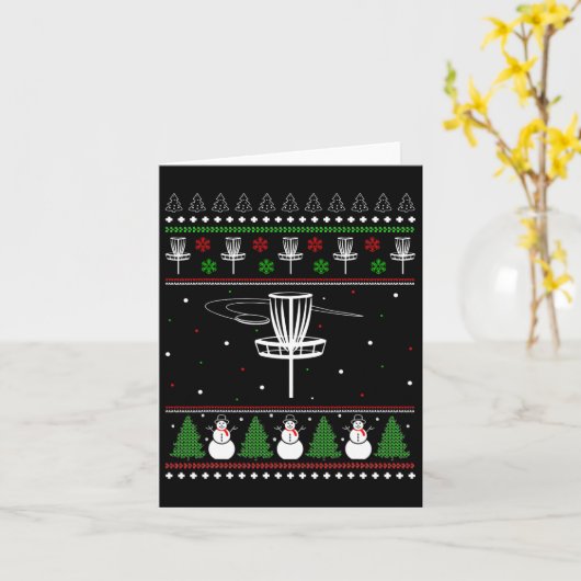 Disc Golf Ugly kerstSweater Pajama cadeautjes voor Kaart (Gele Bloem)