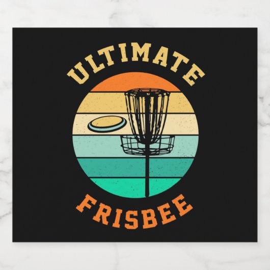 Disc Golf Ultimate Frisbee Sparkling Wijnetiket (Enkel label)