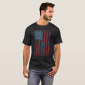 Disc Golf USA Amerikaanse vlag Disc Golf Player Ma T-shirt (Voorkant volledig)