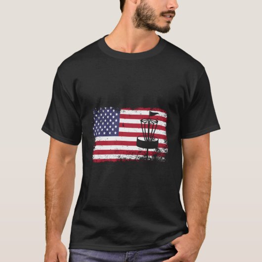 Disc Golf USA Vlag Disc Golf T-shirt (Voorkant)