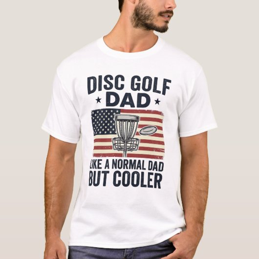 Disc Golf Vader Vintage Vlag Grappig Shirt Ontwerp (Voorkant)
