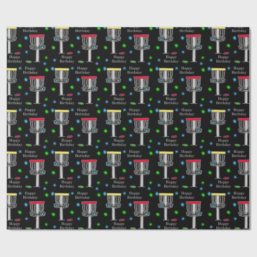 Disc Golf Verjaardag inpakpapier (Vlak)