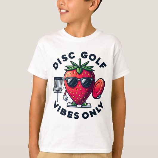 Disc Golf Vibes Only Strawberry T-shirt (Voorkant)