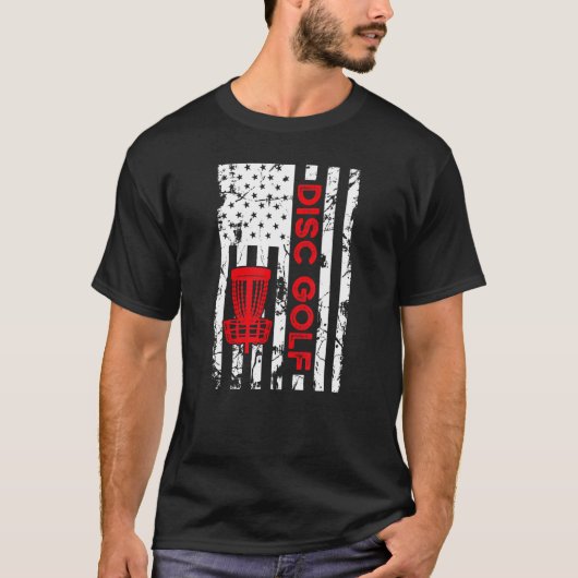 Disc Golf-vlag mandje T-shirt (Voorkant)