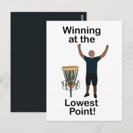 Disc Golf Winnen Met Laagste Score Golfer Verjaard Briefkaart