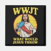 Disc Golf Wwjt Wat Zou Jezus Werpen Frisbee  Magneet (Voorkant)