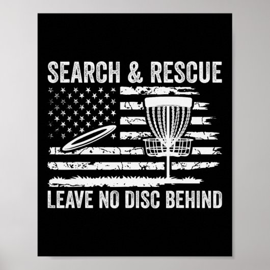 Disc Golf Zoek- en Reddingsactie Laat Geen Disc Te Poster (Voorkant)
