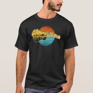 Disc Golf Zonsondergang Retro Gitaar - Cadeaus Voo T-shirt